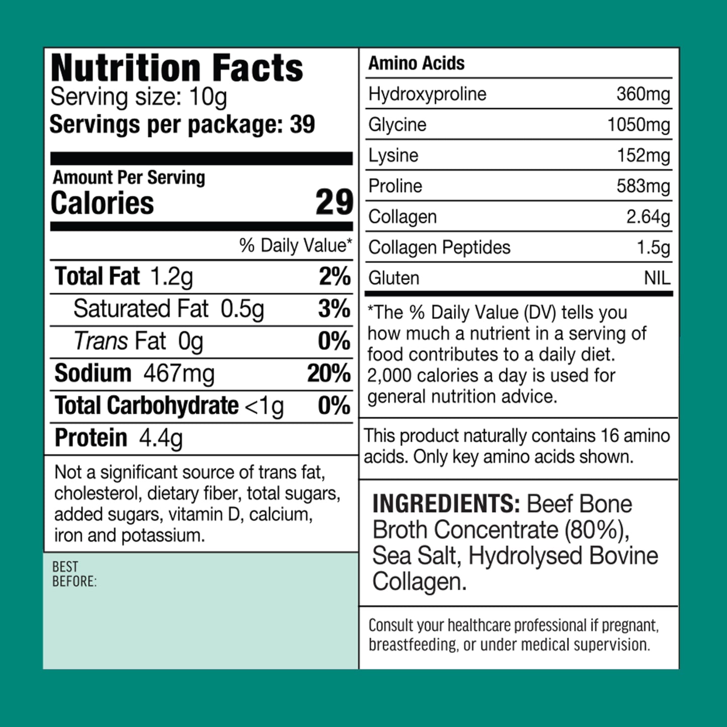 ABBCo Beef Broth Concentrate with Collagen, Rich Savoury Cooking Base for Soups, Gravies & Sauces, Just Add Hot Water, Halal, 13.26Floz