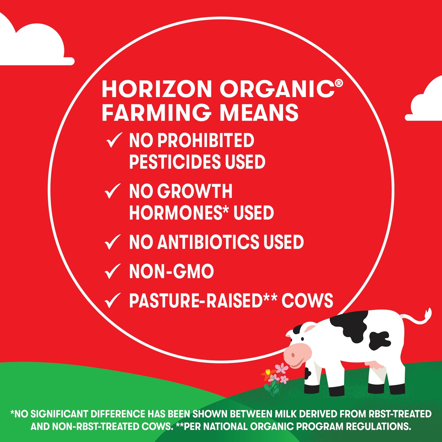Horizon Organic DHA Omega-3 Milk, DHA Whole Milk, 64 fl oz Half Gallon Carton