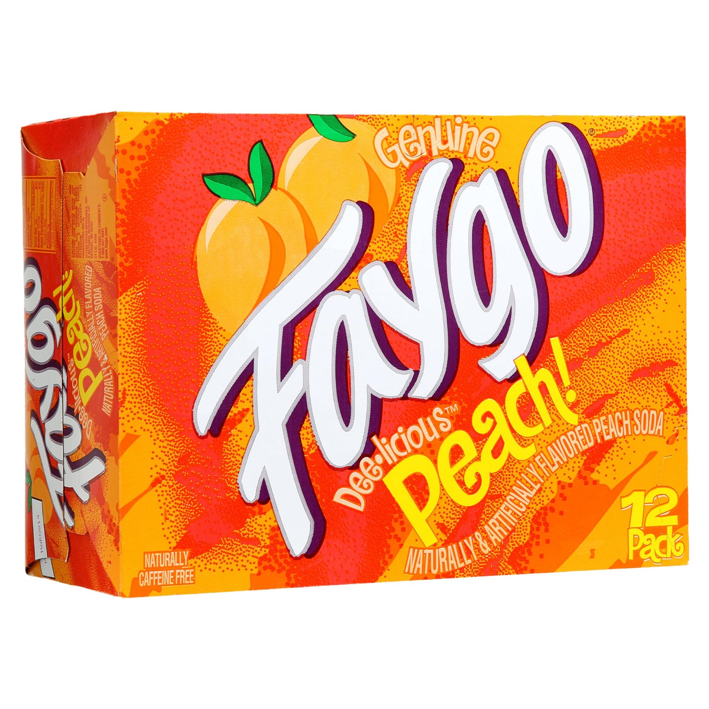 Faygo Peach Soda | 12-Pack of 12oz Cans | Juicy Peach Flavor | Smooth & Fruity | Caffeine-Free