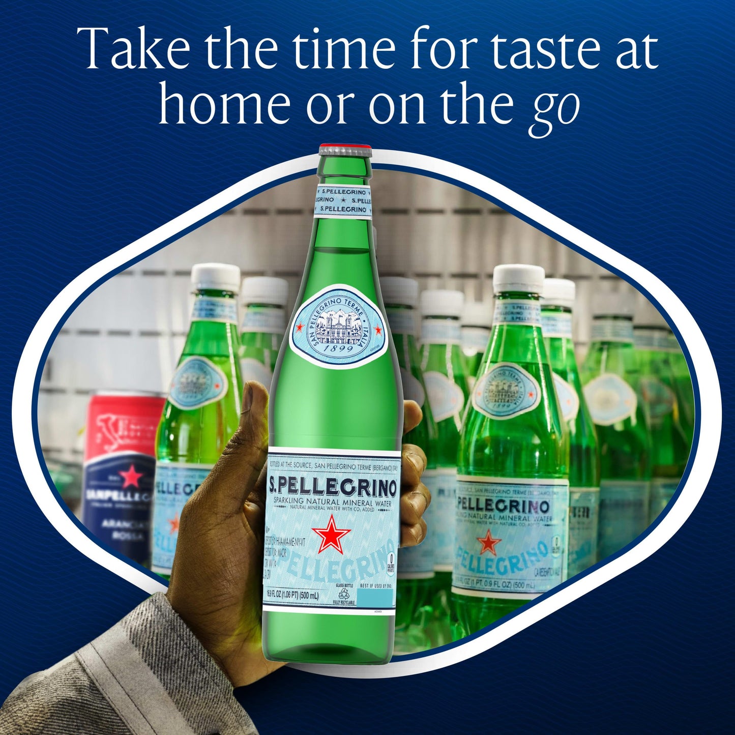S.Pellegrino Sparkling Natural Mineral Water, Glass Sparkling Water Bottle, 25.3 Fl Oz