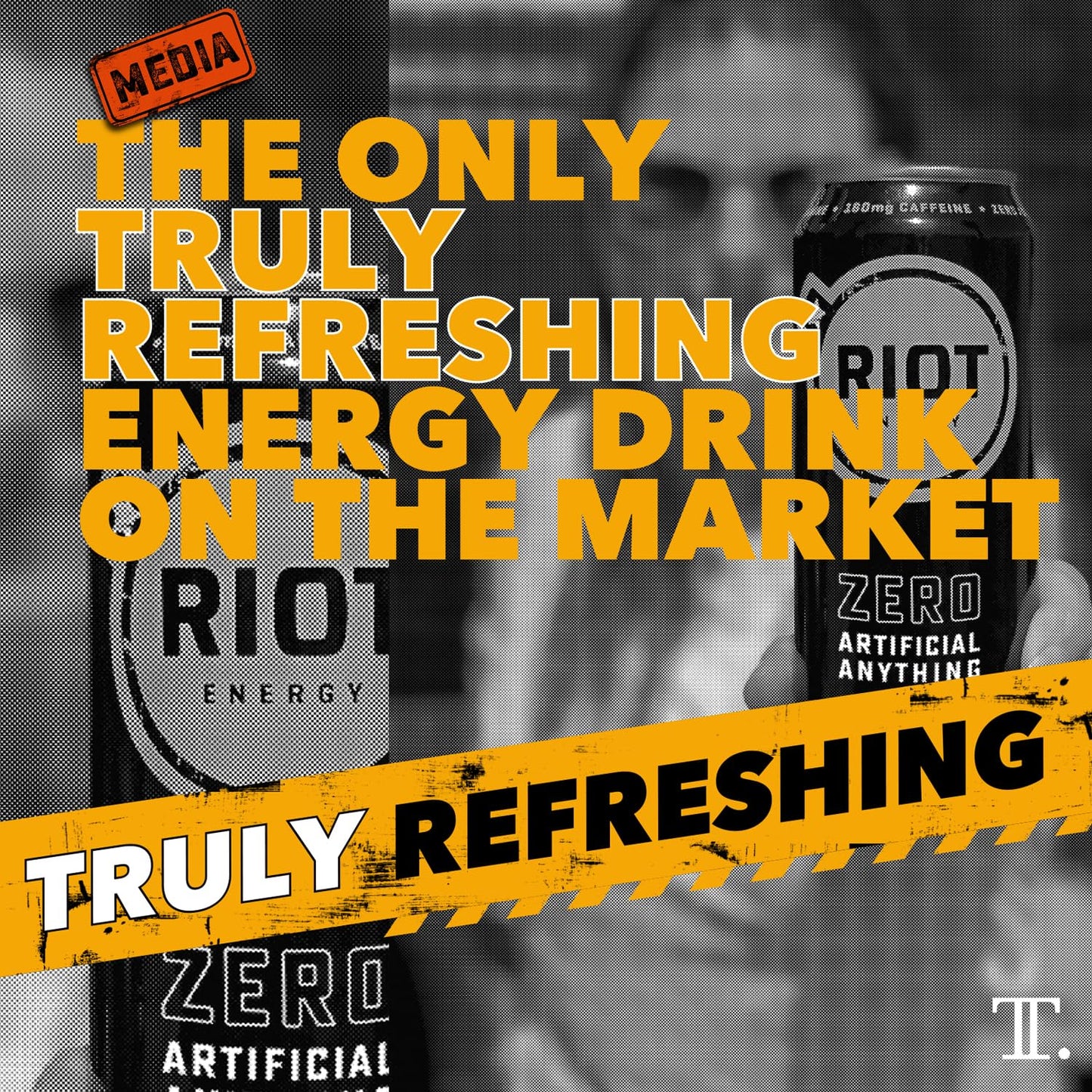 RIOT Clean Energy Drink, Mango, Organic, No Sugar Added, Made with Real Fruit, 100mg L-Theanine, 16 fl oz