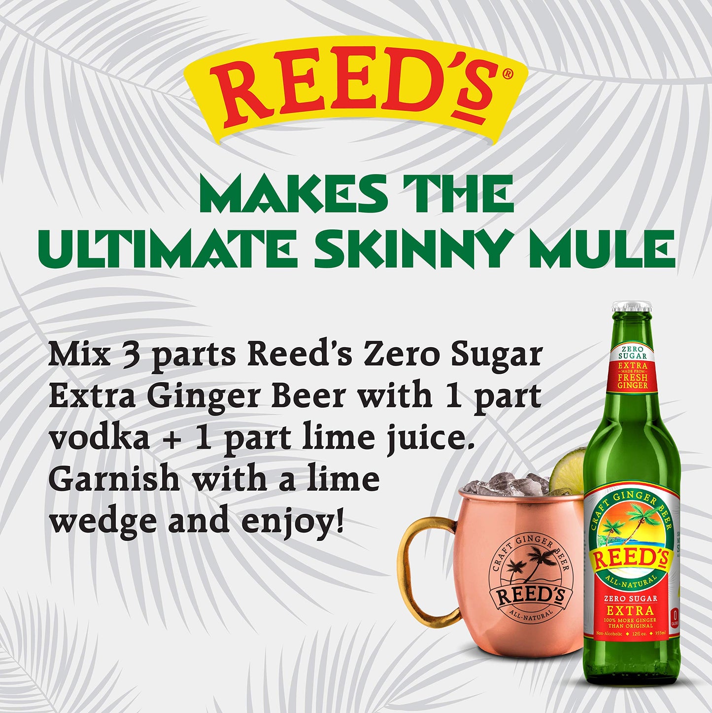 Reeds Ginger Brew, Soda Ginger Beer Zero Sugar Extra, 12 Fl Oz, 4 Pack
