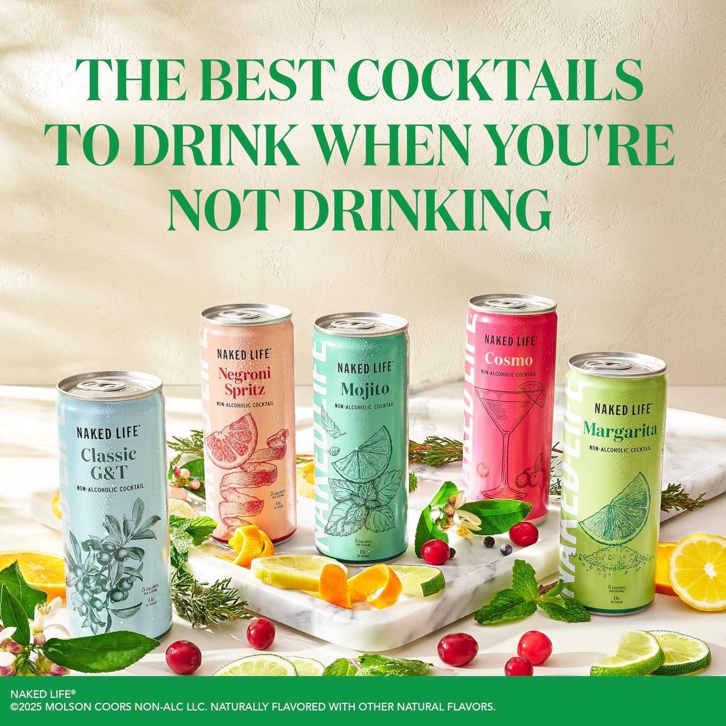 Naked Life Non-Alcoholic Drinks, Margarita 8.4 Fl Oz Cans, Pack Of 4 + Negroni Spritz 8.4 Fl Oz Cans, Pack Of 4