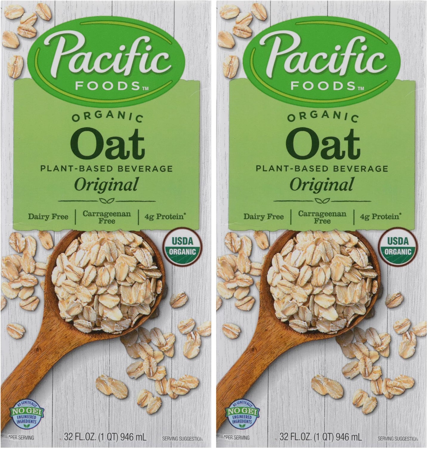 Pacific Natural Foods Organic Natural Oatmeal Beverage - Original - 32 Fl oz (Pack of 2)