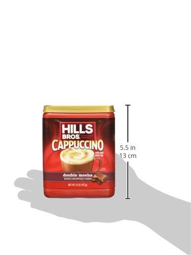 Hills Bros. Instant Sugar-Free Double Mocha Cappuccino Mix - Easy to Use, Enjoy Coffeehouse Flavor From Home - Frothy, Decadent Cappuccino With 0% Sugar and 10g of Carbs (Pack of 6)