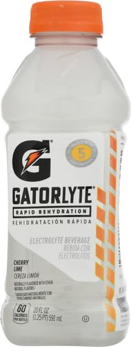 Gatorlyte Rapid Rehydration Electrolyte Beverage, Cherry Lime, 20oz Bottle