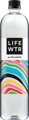 LIFEWTR, Premium Purified Water, pH Balanced with Electrolytes, 1 Liter Bottle (Pack of 5)