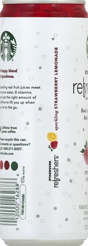 Starbucks Refreshers Strawberry Lemonade Sparkling Juice Blend, 12 Fl Oz (Pack of 1)