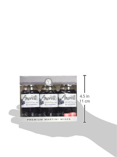Amoretti Premium Martini Cocktail Mix Minis, Blueberry, 3.4 Fluid Ounce