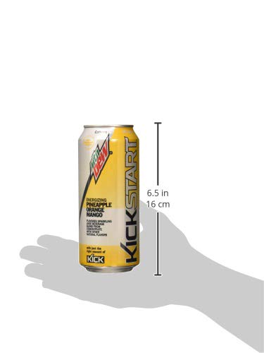 Mountain Dew Kickstart, Pineapple Orange Mango, 16 Fl Oz (Pack of 6)
