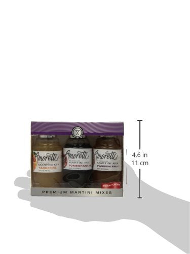 Amoretti Premium Martini Cocktail Mix Exotic Minis, Tangerine, Pomegranate and Passion Fruit, 3 Count