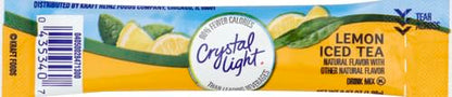 Crystal Light Sugar-Free Lemon Iced Tea On-The-Go Powdered Drink Mix 10 Count, Pack of 1