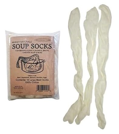 Soup Socks with Drawstring (3 Pack) – Used for Making Stock, Broth, Soup, And More – Reusable – For Boiling and Steaming Only
