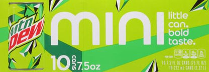 Mountain Dew Soda | Mini Cans | 7.5 Fl Oz | 20-Count