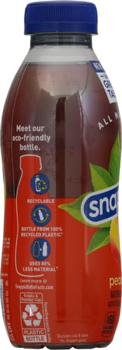 Snapple Peach Tea, 16 fl oz recycled plastic bottle (Pack of 5)