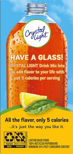 Crystal Light Sugar-Free Lemon Iced Tea On-The-Go Powdered Drink Mix 10 Count, Pack of 1