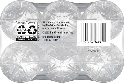 Splash Refresher Acai Grape Flavored Water, 16.9 Fl Oz, Plastic Bottle Pack of 18