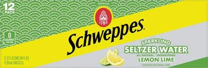 Schweppes Lemon Lime Seltzer, 12 fl oz cans, 12 pack