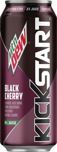 Mountain Dew Kickstart Energy Drink, Black Cherry, 16 oz (Pack of 1)