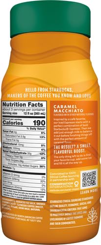 Starbucks Iced Espresso, Caramel Macchiato, 40oz Bottle, Naturally Flavored Chilled Espresso Beverage