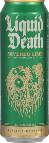Liquid Death Severed Lime Sparkling Water Single, 19.2 FZ (Pack of 5)