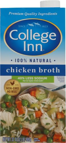 COLLEGE INN 40% Less Sodium Chicken Broth, 32 oz Carton