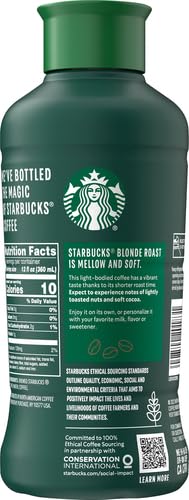 Starbucks Blonde Roast Iced Coffee, Black Unsweetened, 48 Fl Oz Bottle