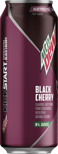 Mountain Dew Kickstart Energy Drink, Black Cherry, 16 oz (Pack of 1)