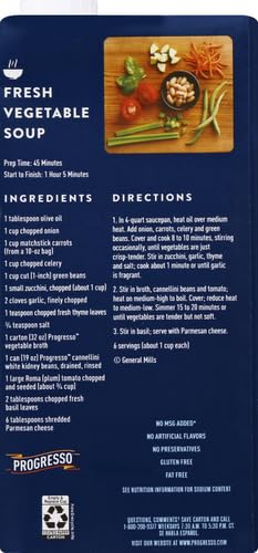 Progresso Vegetable Broth, Vegetarian, Gluten Free, 32 oz