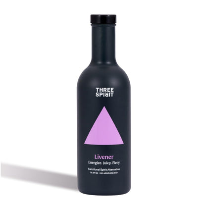 Three Spirit Non-Alcoholic Alternative Spirit- The Livener, 50cl | Energizing with Natural Caffeine, ADAPTOGENS & Watermelon & Ginger | Multi-Award Winning Active botanical, Gluten Free & Vegan Drinks