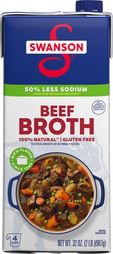 SWANSON S Lower Sodium Beef Broth, 32 oz Carton