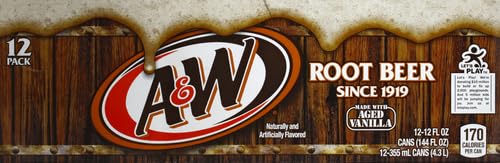 A&W Root Beer Cans | 12 fl. oz. | 12 Pack | Pack of 2