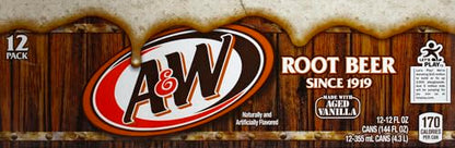 A&W Root Beer Cans | 12 fl. oz. | 12 Pack | Pack of 2