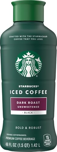 Starbucks Dark Roast Iced Coffee, Black Unsweetened, 48 Fl Oz Bottle