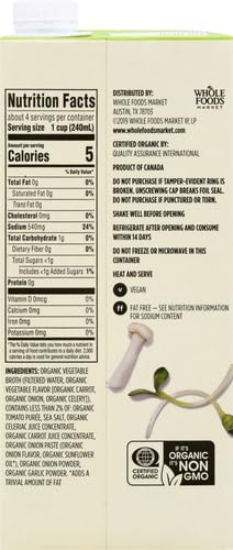 365 by Whole Foods Market, Organic Vegetable Broth, 32 Fl Oz