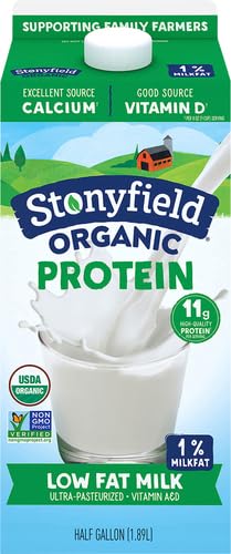 Stonyfield Organic Milk Ultra Pasteurized Half Gallon, 1%, 64 oz