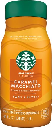 Starbucks Iced Espresso, Caramel Macchiato, 40oz Bottle, Naturally Flavored Chilled Espresso Beverage