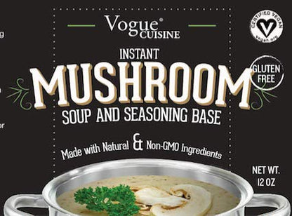 Vogue Cuisine Mushroom Soup & Seasoning Base - Low Sodium & Gluten Free (12 oz)