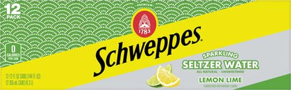 Schweppes Lemon Lime Seltzer, 12 fl oz cans, 12 pack