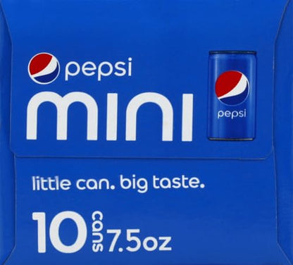Pepsi Soda, Mini Cans | 7.5 Ounce | 20 Count