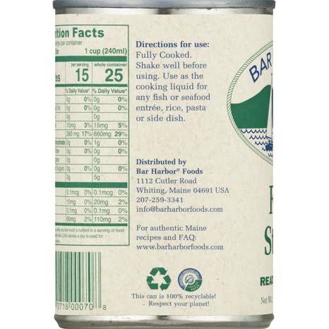 Bar Harbor Fish Stock, 14.5 oz (411g) – Ready-to-Use Haddock Stock, Chef-Favorite for Risotto, Rice & Pasta