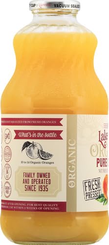 Lakewood Organic Pure Orange Juice, 32 FZ (Pack of 5)