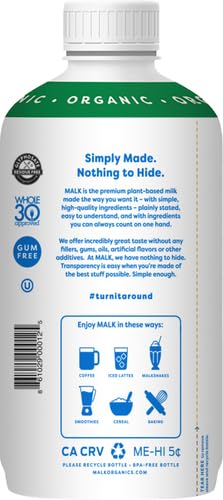 MALK Organic Vanilla Almond Milk, 28 FZ