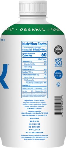 MALK Organic Vanilla Almond Milk, 28 FZ