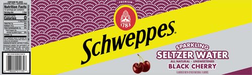 Schweppes Black Cherry Seltzer, 12 fl oz cans, 12 pack