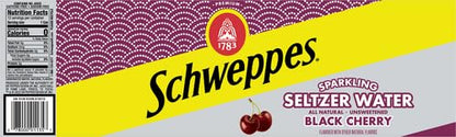 Schweppes Black Cherry Seltzer, 12 fl oz cans, 12 pack