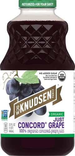 R.W. Knudsen Organic Just Concord Grape Juice, 32 Ounces (Packaging May Vary) (Pack of 5)