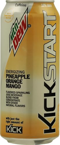 Mountain Dew Kickstart, Pineapple Orange Mango, 16 Fl Oz (Pack of 6)