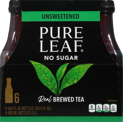 Pure Leaf Unsweetened Tea, 16.9 Fl Oz (Pack of 6)