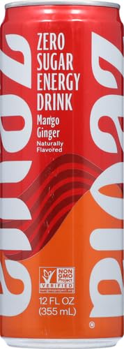 Zevia, Drink Energy Mango Ginger, 12 Fl Oz (Pack of 2)